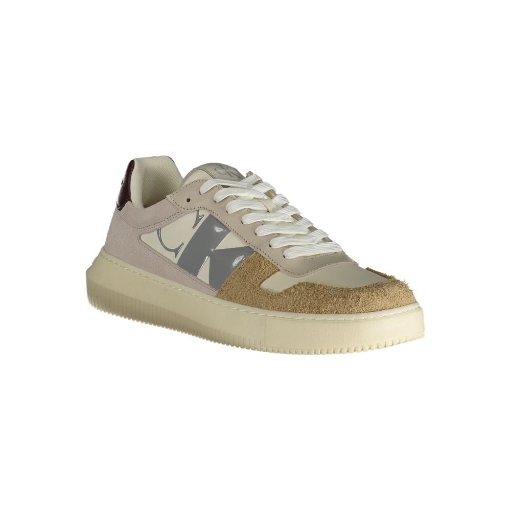 Calvin Klein Beige Polyurethane Men Sneaker - ClickThatClicks 