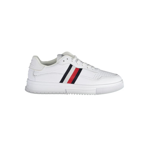 Tommy Hilfiger White Leather Men Sneaker - ClickThatClicks 