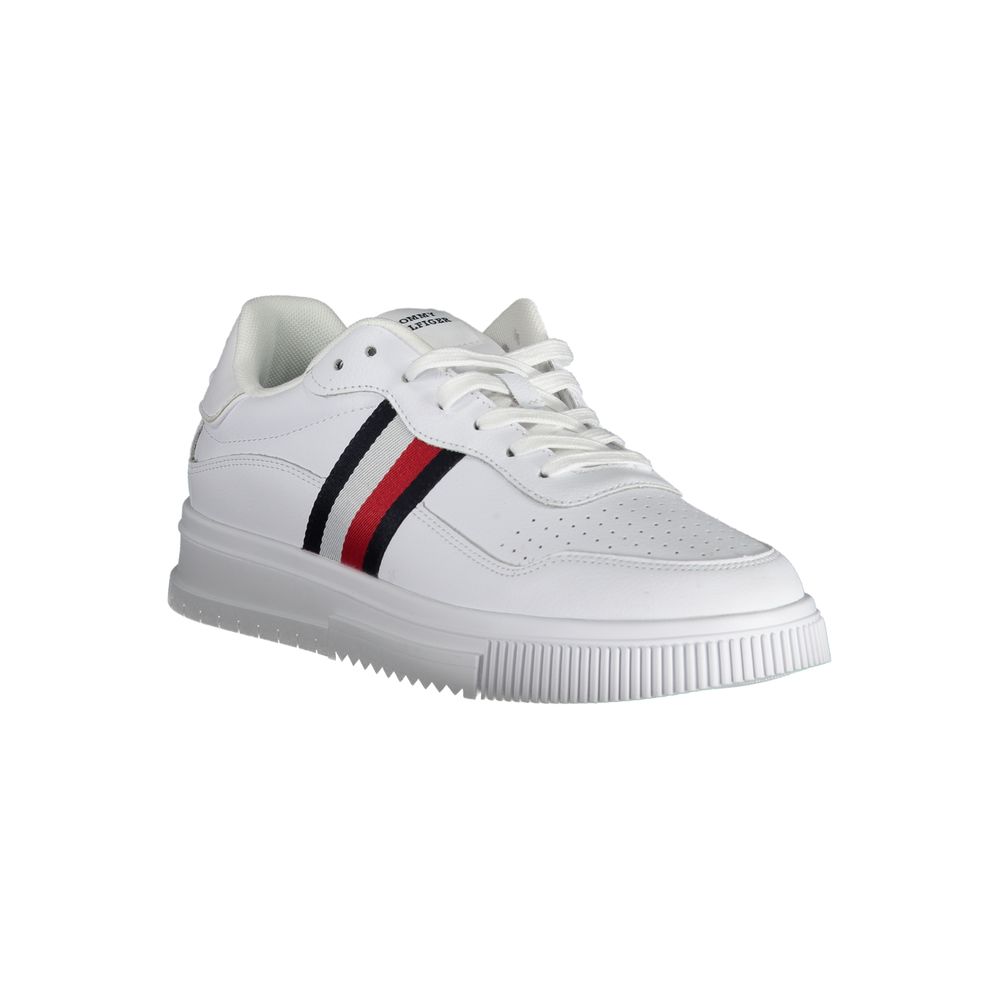 Tommy Hilfiger White Leather Men Sneaker - ClickThatClicks 