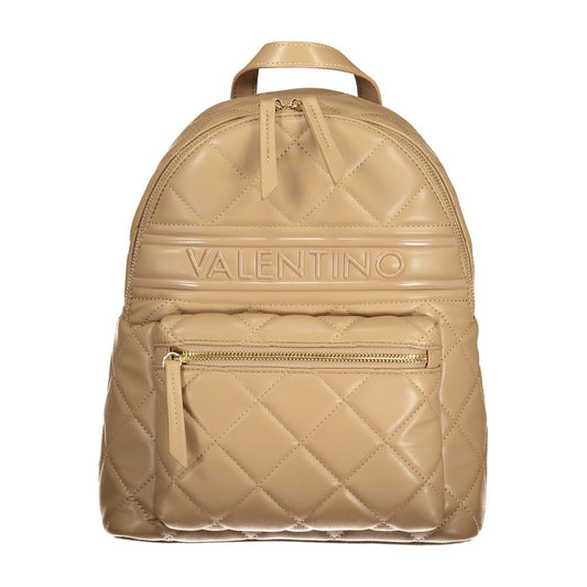 Mario Valentino Beige Polyurethane Women Backpack - ClickThatClicks 