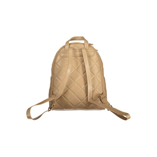 Mario Valentino Beige Polyurethane Women Backpack - ClickThatClicks 