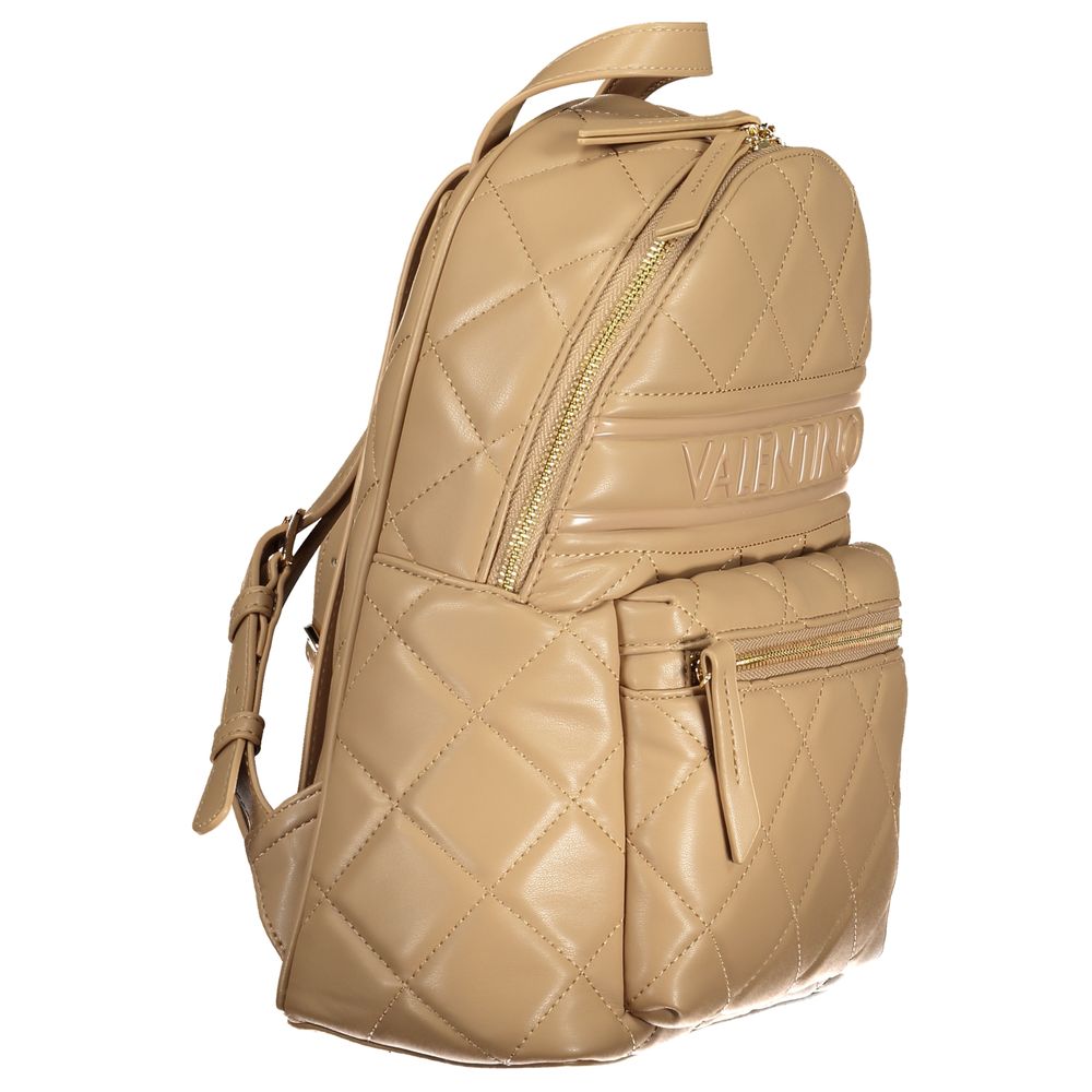 Mario Valentino Beige Polyurethane Women Backpack - ClickThatClicks 
