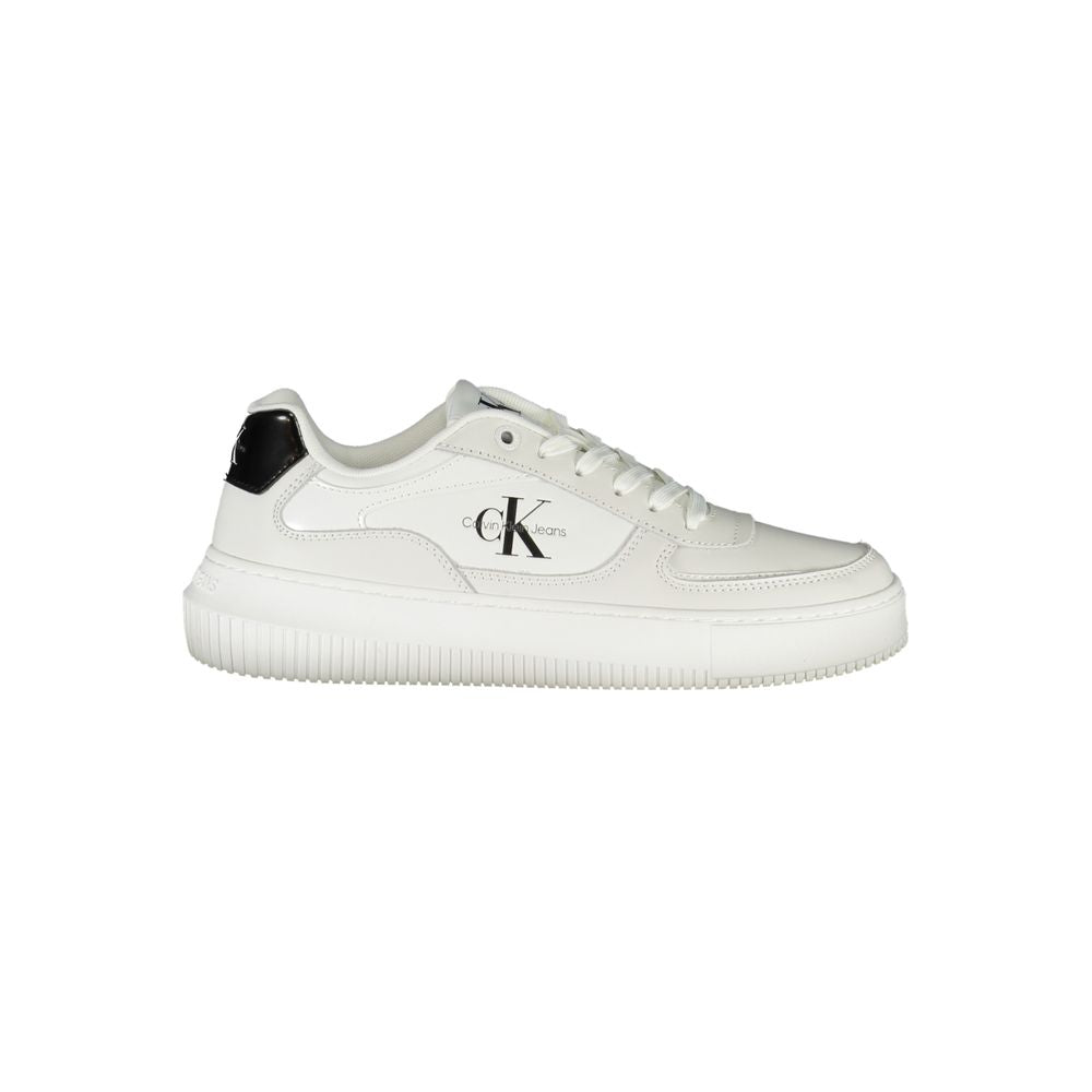 Calvin Klein White Leather Women Sneaker - ClickThatClicks 