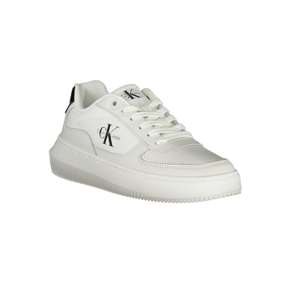 Calvin Klein White Leather Women Sneaker - ClickThatClicks 