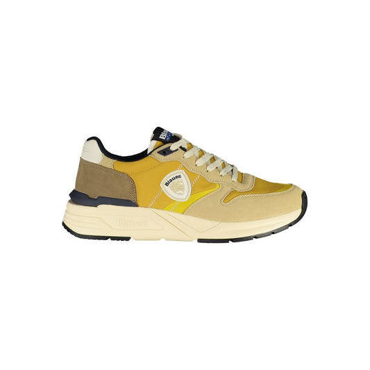 Blauer Beige Polyurethane Men Sneaker - ClickThatClicks 