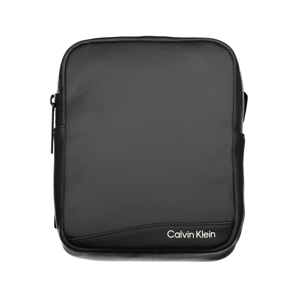Calvin Klein Sleek Black Recycled Polyester Shoulder Bag - ClickThatClicks 