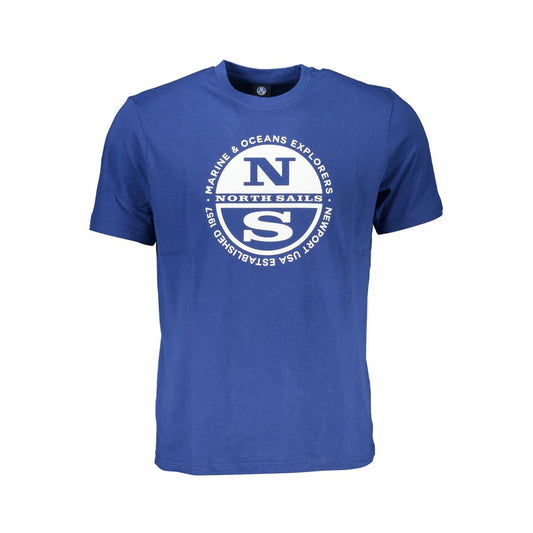 North Sails Blue Cotton Men T-Shirt - ClickThatClicks 
