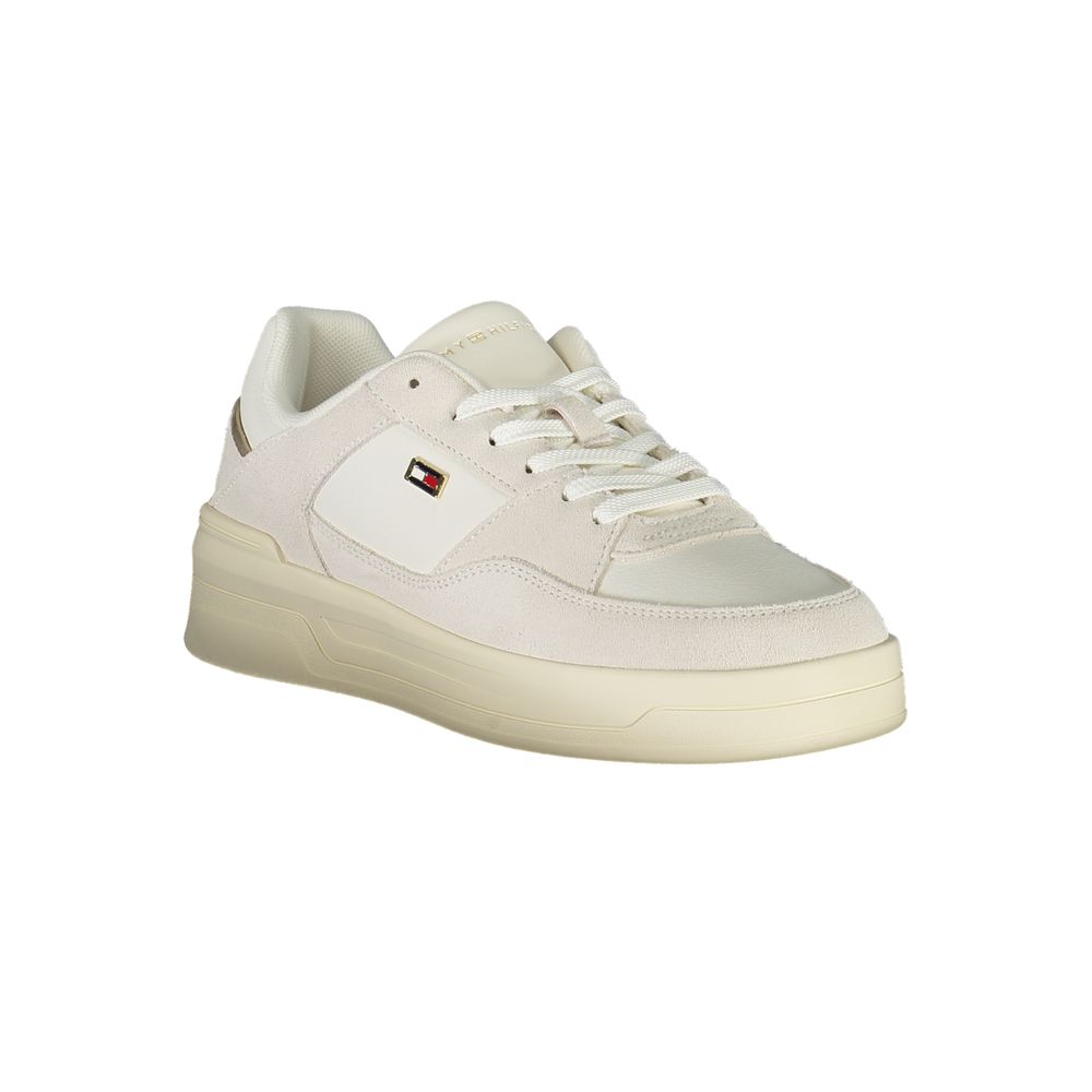 Tommy Hilfiger Bianco Polyurethane Women Sneaker - ClickThatClicks 