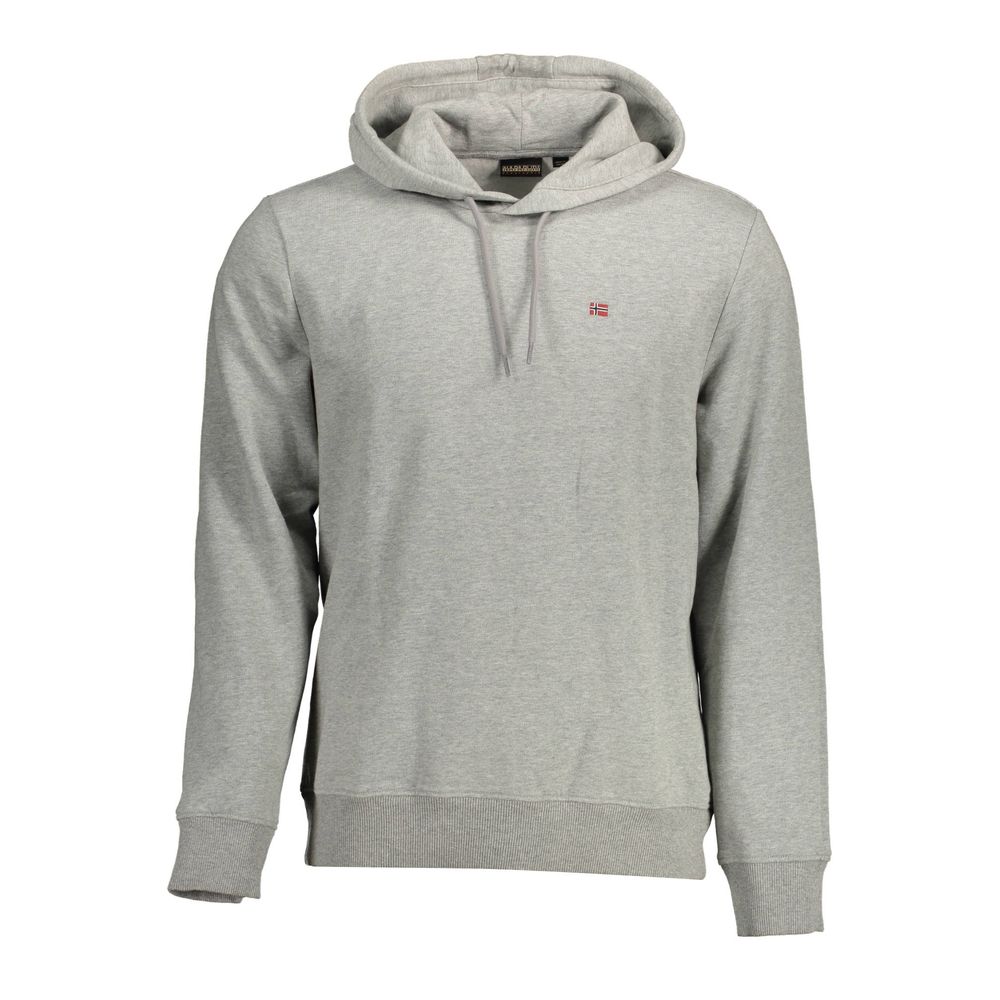 Napapijri Gray Cotton Men's Hoodie - ClickThatClicks 