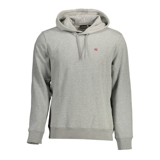 Napapijri Gray Cotton Men's Hoodie - ClickThatClicks 