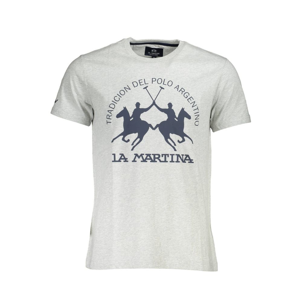 La Martina Grigio Cotton Men's T-Shirt - ClickThatClicks 