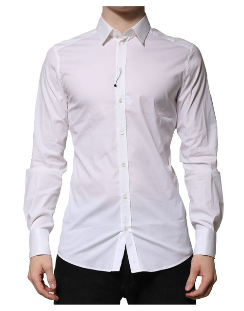 Dolce & Gabbana White Cotton GOLD Long Sleeves Formal Shirt - ClickThatClicks 