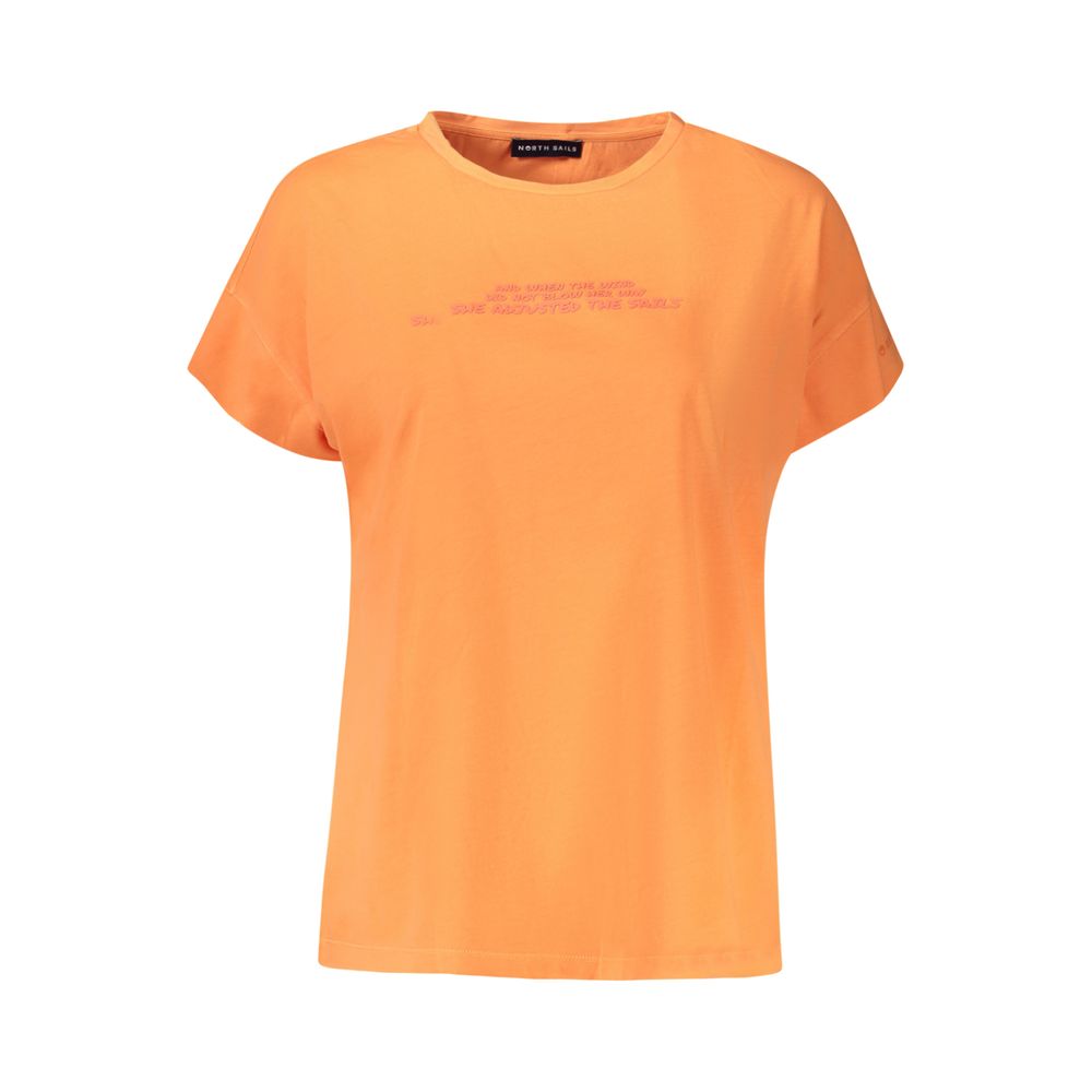 North Sails Arancione Cotton Women T-Shirt - ClickThatClicks 