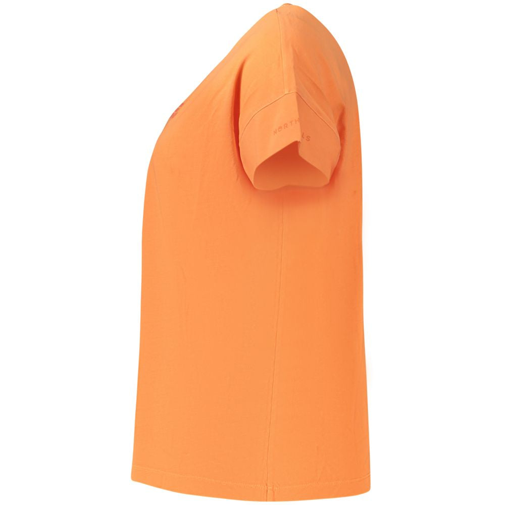 North Sails Arancione Cotton Women T-Shirt - ClickThatClicks 