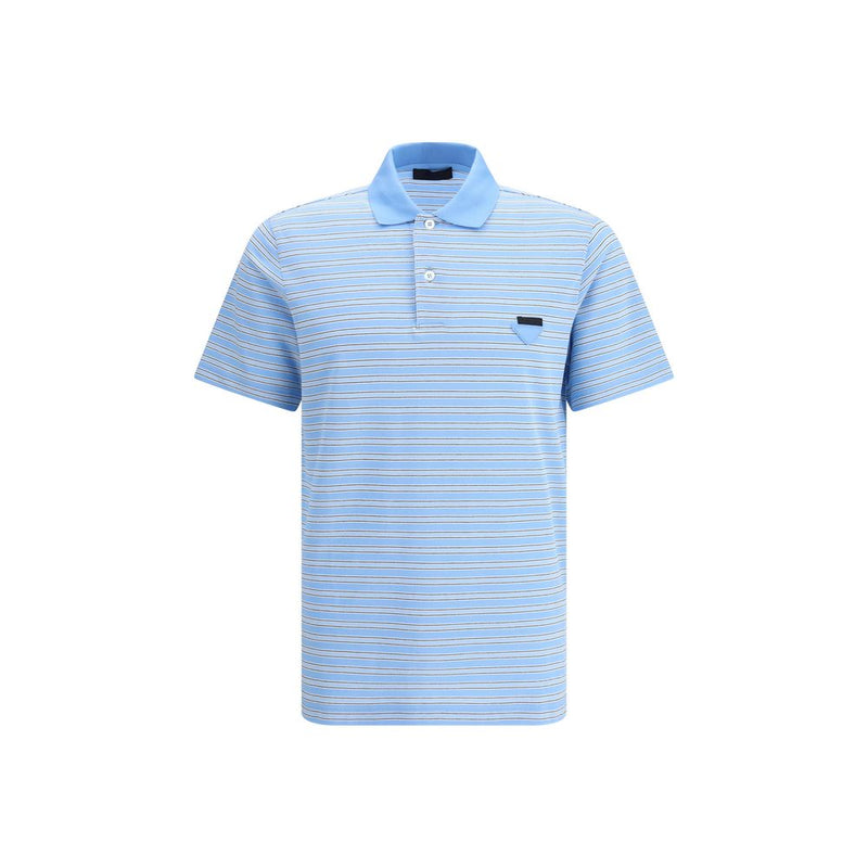 Prada Light Blue Cotton Polo Shirt
