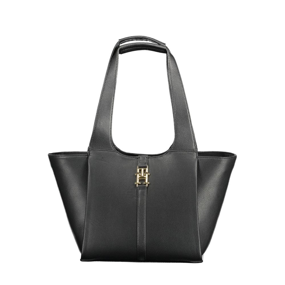 Tommy Hilfiger Black Polyurethane Women Handbag - ClickThatClicks 