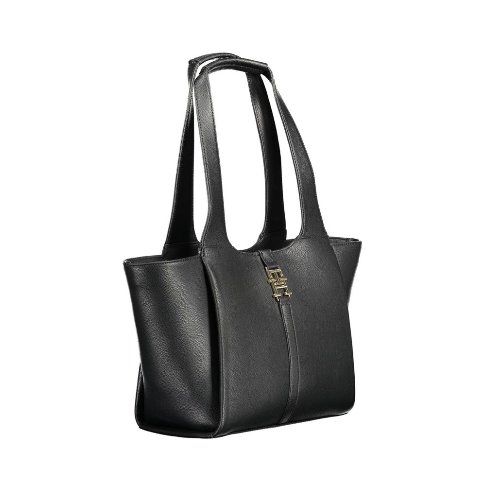 Tommy Hilfiger Black Polyurethane Women Handbag - ClickThatClicks 