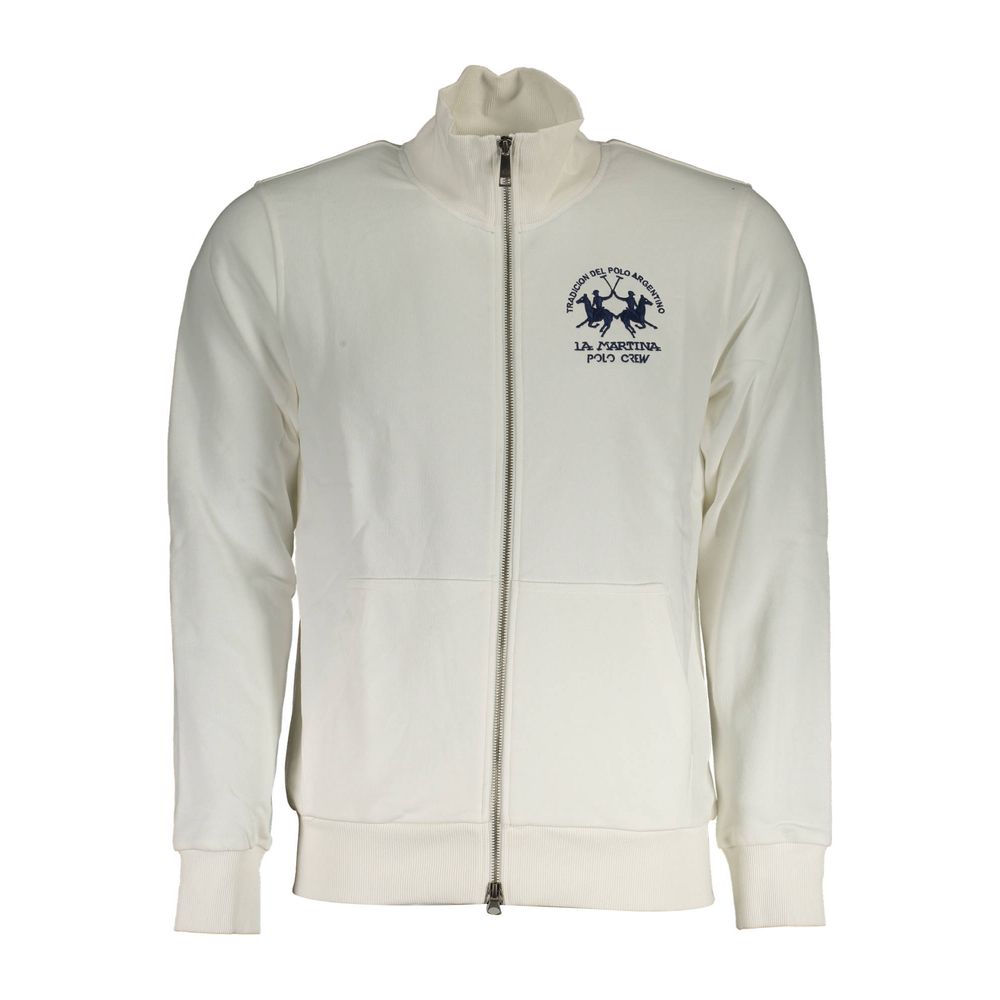 La Martina Bianco Cotton Mens Sweatshirt - ClickThatClicks 