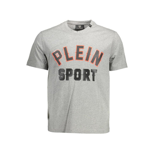 Plein Sport Gray Cotton Men T-Shirt - ClickThatClicks 