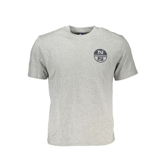 North Sails Gray Cotton Men T-Shirt - ClickThatClicks 