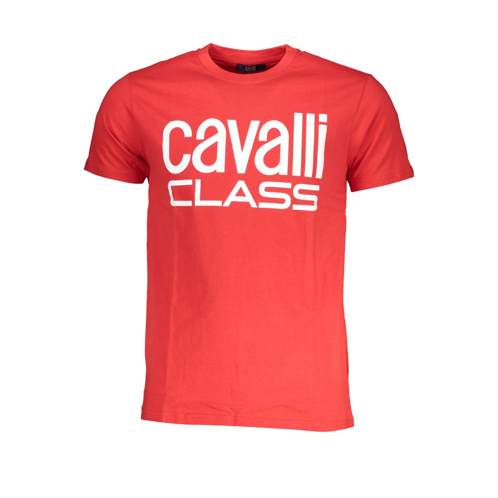 Cavalli Class Rosso Cotton Men T-Shirt - ClickThatClicks 