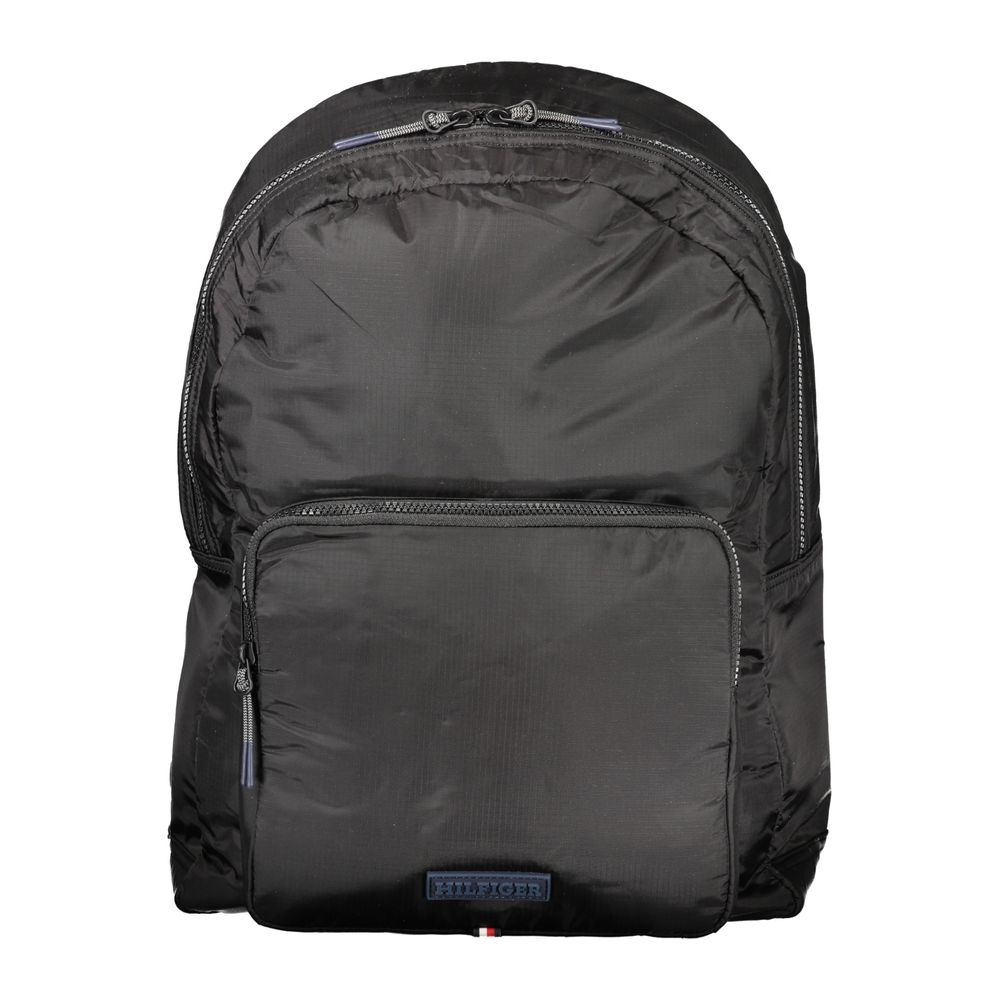 Tommy Hilfiger Black Polyurethane Men Backpack - ClickThatClicks 