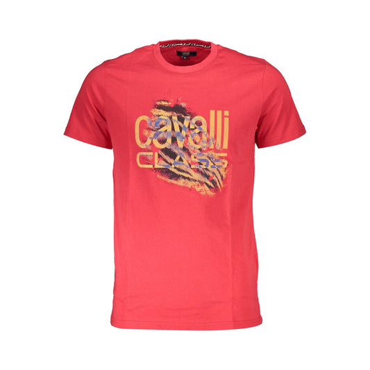 Cavalli Class Rosso Cotton Men T-Shirt - ClickThatClicks 