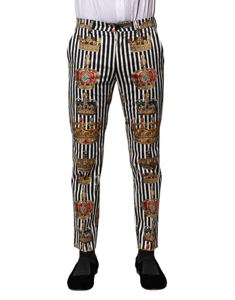Dolce & Gabbana Multicolor Striped Crown Pants