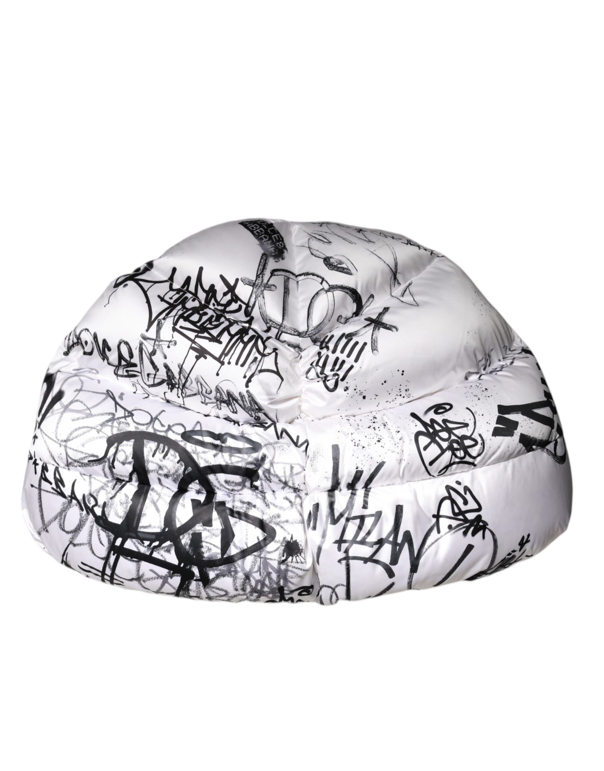Dolce & Gabbana White Polyester Printed Hood Quilted Hat - ClickThatClicks 