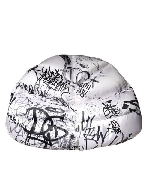 Dolce & Gabbana White Polyester Printed Hood Quilted Hat - ClickThatClicks 