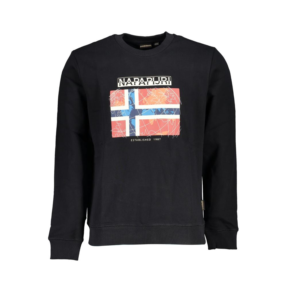 Napapijri Black Cotton Men's Sweatshirt - ClickThatClicks 