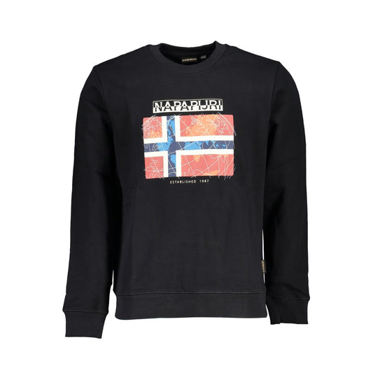 Napapijri Black Cotton Men's Sweatshirt - ClickThatClicks 
