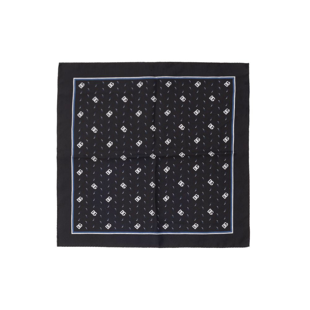 Dolce & Gabbana Black Silk Pocket Square - ClickThatClicks 