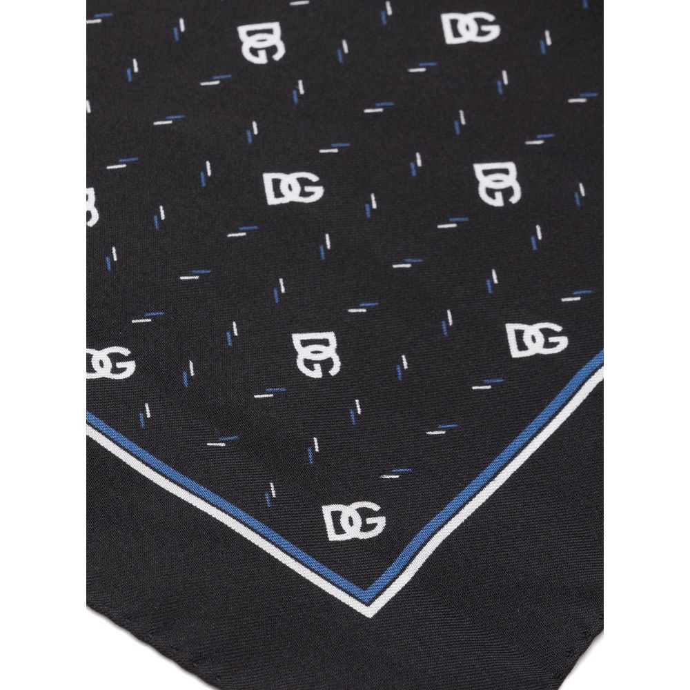 Dolce & Gabbana Black Silk Pocket Square - ClickThatClicks 