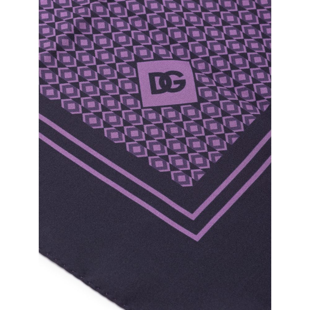 Dolce & Gabbana Purple Silk Pocket Square - ClickThatClicks 
