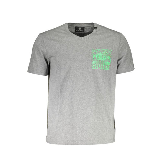Plein Sport Grey Cotton Men T-Shirt - ClickThatClicks 