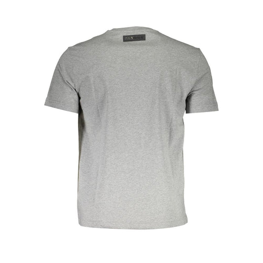 Plein Sport Grey Cotton Men T-Shirt - ClickThatClicks 