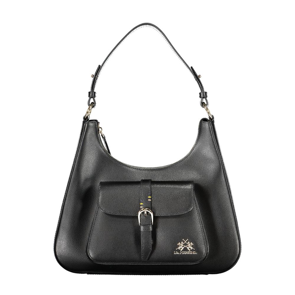 La Martina Black Leather Women's Shoulder Bag - ClickThatClicks 