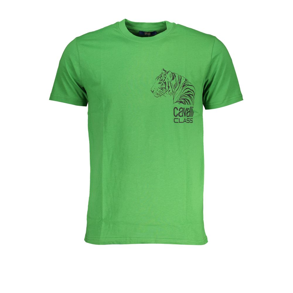 Cavalli Class Verde Cotton Men T-Shirt - ClickThatClicks 