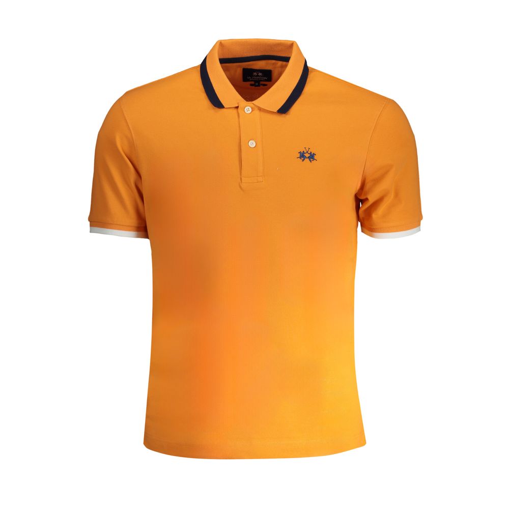 La Martina Arancione Cotton Men Polo - ClickThatClicks 