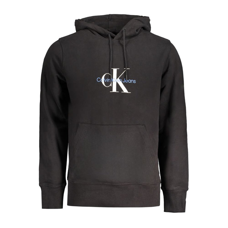 Calvin Klein Black Cotton Men Sweater Hoodie