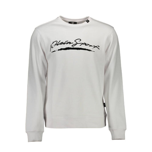 Plein Sport Bianco Cotton Mens Sweatshirt - ClickThatClicks 