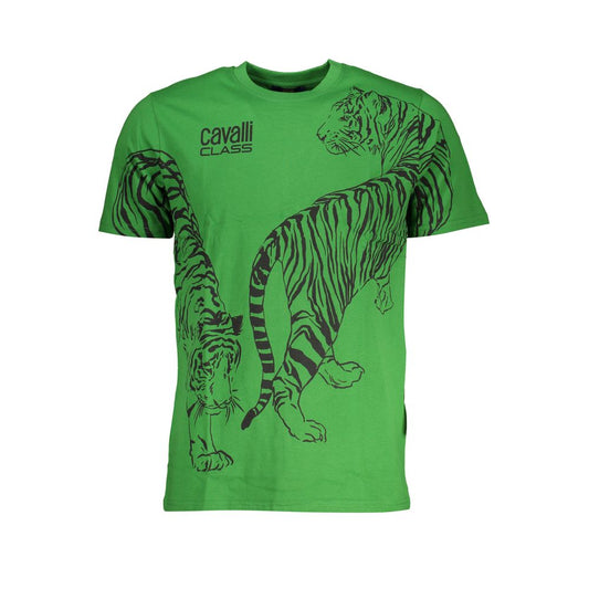 Cavalli Class Verde Cotton Men T-Shirt - ClickThatClicks 