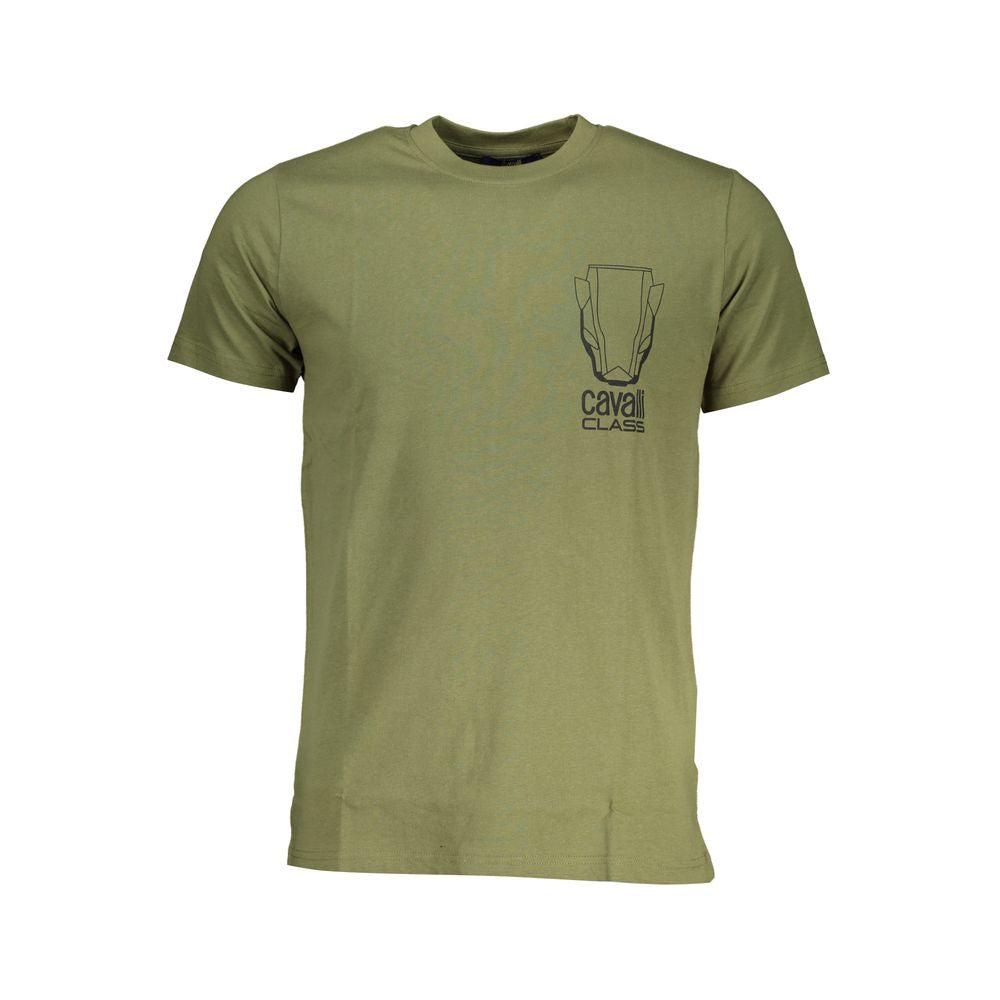 Cavalli Class Verde Cotton Men T-Shirt - ClickThatClicks 