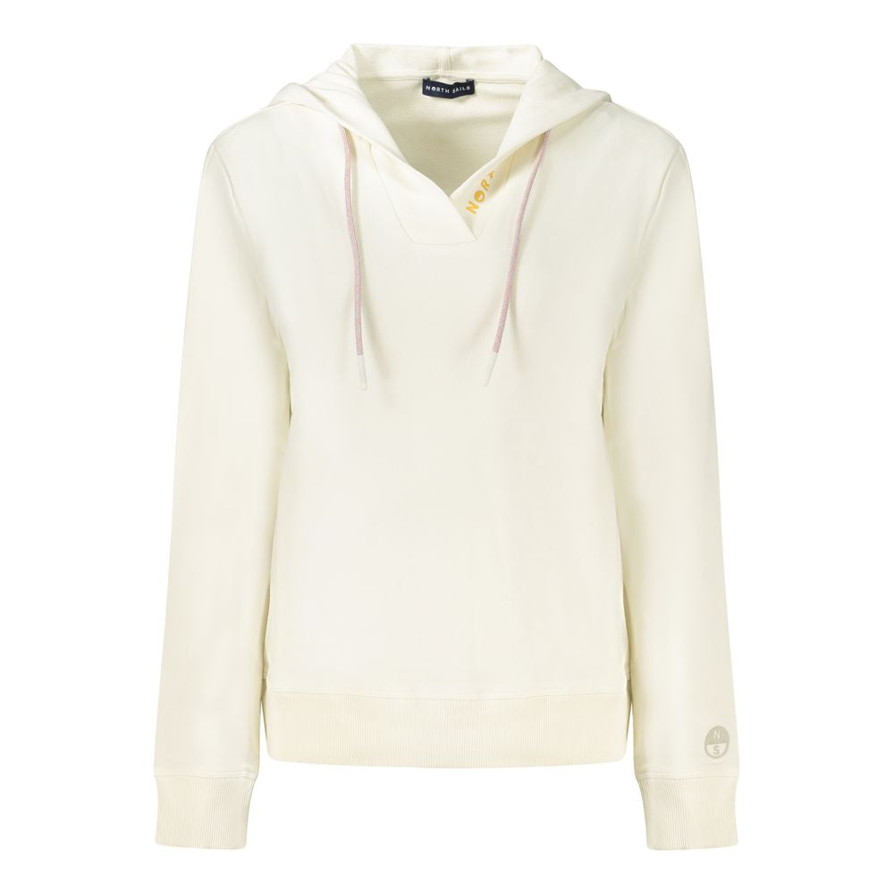 North Sails White Cotton Women's Hooded Sweatshirt - ClickThatClicks 