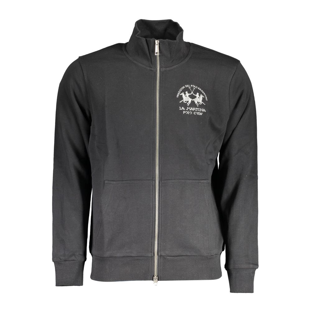 La Martina Black Cotton Men's Sweatshirt - ClickThatClicks 