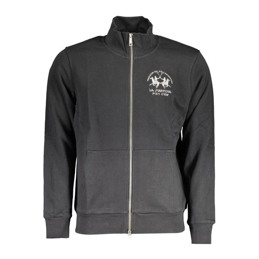 La Martina Black Cotton Men's Sweatshirt - ClickThatClicks 