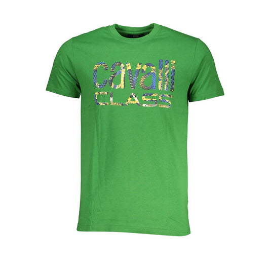 Cavalli Class Verde Cotton Men T-Shirt - ClickThatClicks 
