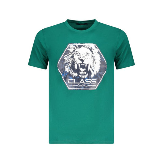Cavalli Class Verde Cotton Men T-Shirt - ClickThatClicks 
