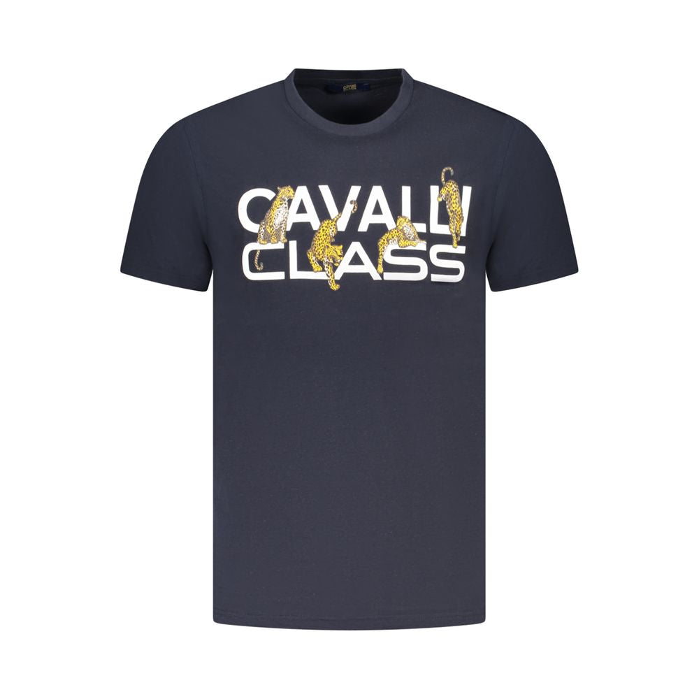 Cavalli Class Blue Cotton Men T-Shirt - ClickThatClicks 
